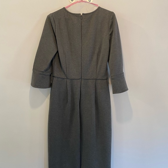 EUC J. Crew Womens 4 Tall Ponte Sheath Dress, Gray, 3/4 Bell Sleeve - Picture 5 of 7